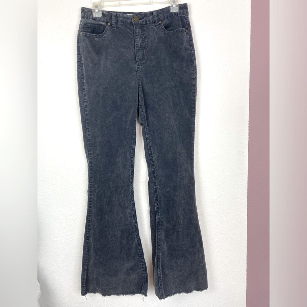 Banjara Gray Flared Corduroys raw hem! Hard to find! So cool🌹